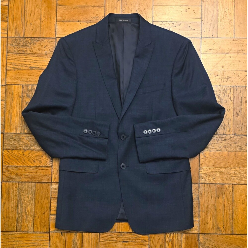 Calvin Klein Extreme Slim 38S Mens Navy Wool Suit Jacket 2-Button Notch